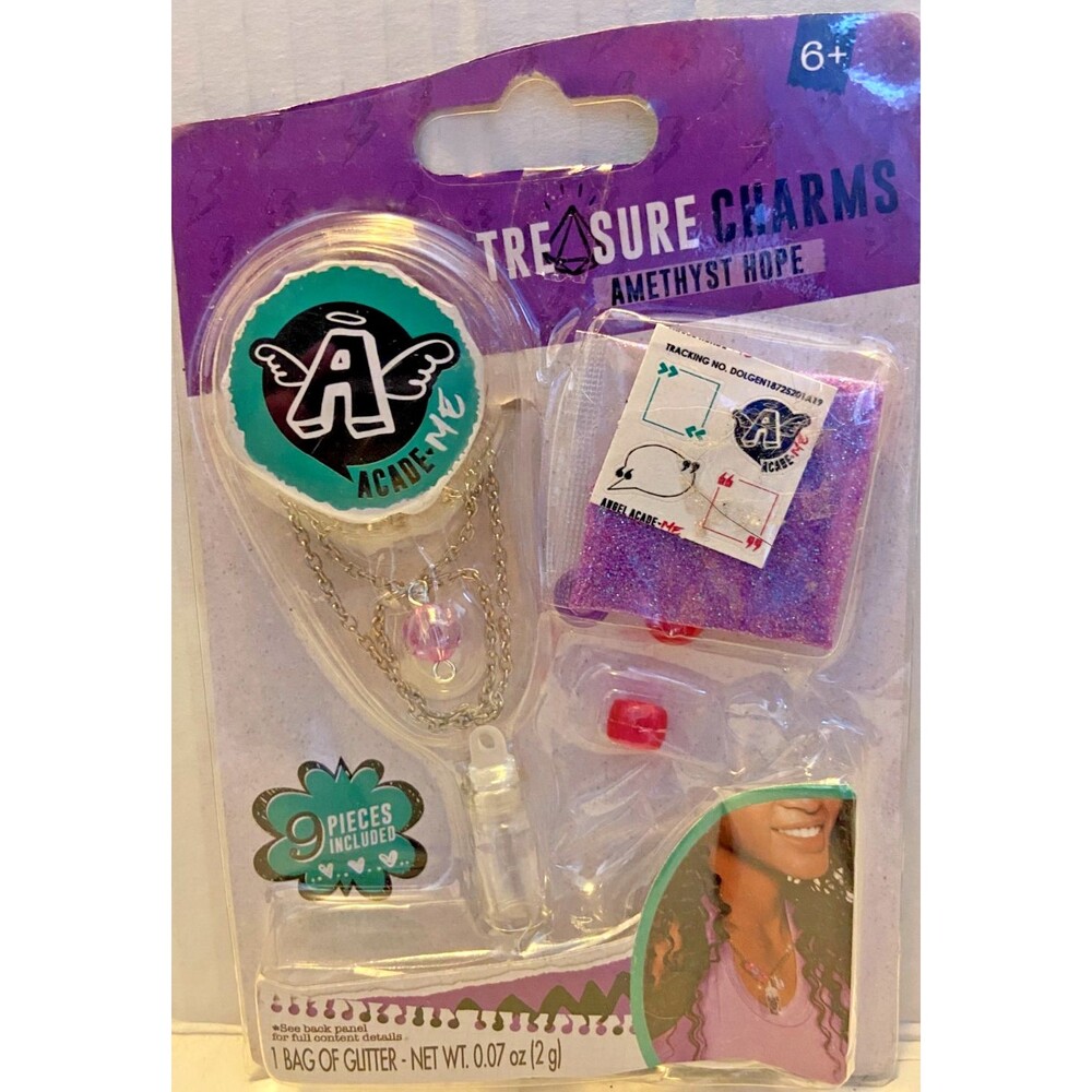 Treasure Charms Necklace Jewelry Craft Kit Amethyst Hope Purple Acade Me New